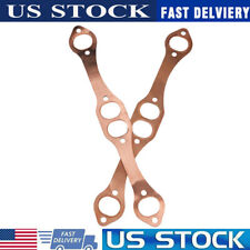 Sbc Oval Port Copper Header Exhaust Gaskets Reusable For Chevy 305 327 350 383