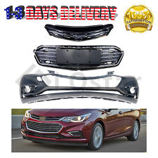 Front Bumper Cover Front Upper And Lower Grille For 2016-2018 Chevrolet Cruze
