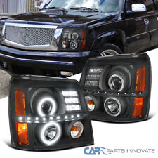 Black Fits 2002-2006 Cadillac Escalade Led Halo Projector Headlights Lamps Lr