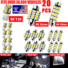 20pcs Led Interior Lights Bulbs Kit Car Trunk Dome License Plate Lamps 6000k