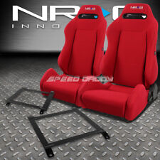 Nrg Type-r Red Reclinable Racing Seatslow Mount Bracket For 89-97 Miata Mx5