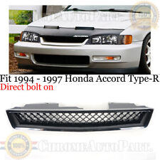 For 94-97 Honda Accord Front Hood Bumper Mesh Grille Grill Upper Black Type-r