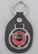 Vintage Red Chevrolet Impala Steering Wheel Black Leather Chevy Key Ring