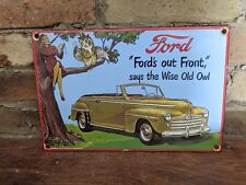 Vintage Ford Motor Company Service Dealer Porcelain Dealership Sign 12 X 8