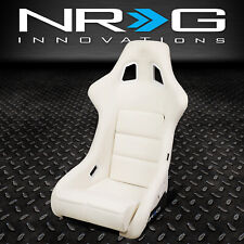 Nrg Innovations Frp-302wt-v White Vinyl Fixed Back Bucket Racing Seat Large