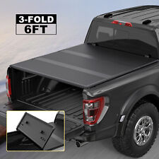 6ft Bed Tri-fold Hard Truck Tonneau Cover For 2005-2024 Nissan Frontier On Top