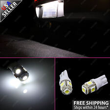 2 Pieces White Xenon T10 Led License Plate Tag Light Bulbs 5-led Smd