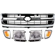 Grille Assembly Head Lamp Kit For 1997-2000 Toyota Tacoma Rwd With Corner Lights