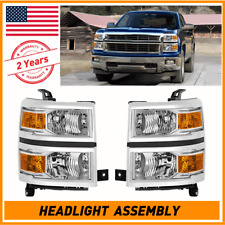 For 2014-2015 Chevy Silverado 1500 Headlights Chrome Headlamps 20933723 23172782