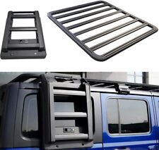 Roof Rack Cargo Basket Ladder For 2018-2024 Jeep Wrangler Jl Aluminum Black