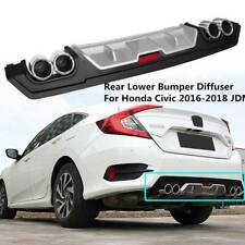 Jdm Rear Lower Bumper Diffuser Lip Wdual Exhaust For Honda Civic 2016-2018 2017