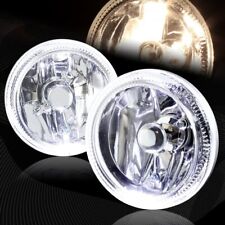 4 Round White Halo Chrome Housing Clear Lens Fog Driving Lights Lamps Universal
