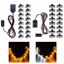 Car Front Amber 32-led Grill Mount Strobe Light Emergency Flashing Tow Truck Kit