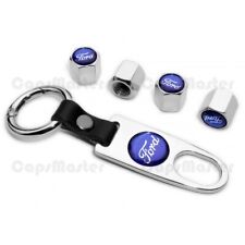 Car Wheels Tire Valve Dust Stem Air Cap Cover Keychain Ring For Ford 10