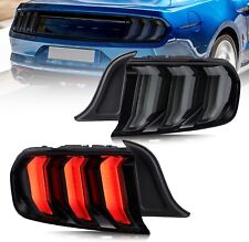 For 15-2023 Ford Mustang Tail Lights Led Sequential Turn Signal Smoke Euro Style