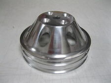 Fits Small Block Mopar Polished 2 Double Groove Upper Water Pump Pulley Dodge