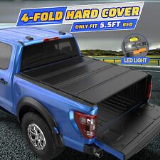 Hard Tonneau Cover For 2015-2023 Ford F-150 Truck Bed 5.5ft 4-fold W Hardware