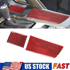 For Chevrolet Corvette C7 2014-2019 Red Carbon Fiber Water Cup Holder Cover Trim
