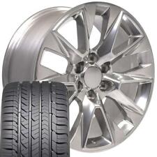 20 Inch Polished 5920 Rims Goodyear Tire Set Fit Yukon Sierra Ltz 20x9
