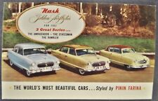1952 Nash Large Postcard Ambassador Statesman Rambler Excellent Original 52