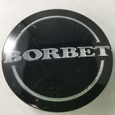 Borbet Center Cap 74404 5348 Gloss Black With Rippled Chrome Logo Snap In
