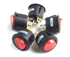 5 Pieces Red Led Light 12v Car Auto Boat Round Rocker Onoff Toggle Spst Switch