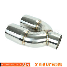 5 Dual 6 Diesel Exhaust Tip Stainless Polished Chrome Miter Stack For Ford