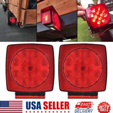 Rear Led Submersible Square Trailer Tail Lights Kit Boat Truck Waterproof 12v