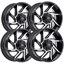 Set-4 Vision 422 Prowler 18x9 6x135 12mm Blackmachined Wheels Rims 18 Inch