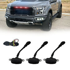 3smoked Red Led Front Grille Lights For 2004-2019 Ford F-150 F250 F350 Raptor
