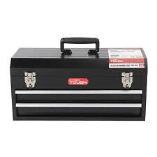 20-inch 2-drawer Tool Box Tool Chest With Flip-up Lid Black Steel