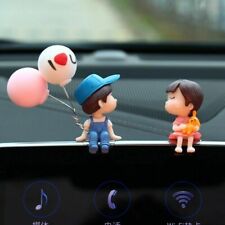 Cute Couple Mini Figure Statue Car Dashboard Decor Cartoon Interior Ornaments