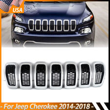 7x Black Front Bumper Honeycomb Mesh Grill Inserts For Jeep Cherokee 2014-2018