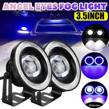 3.5 Inch Cob Led Fog Light Projector Car Blue Angel Eyes Halo Ring Drl Lamp