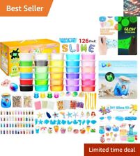 Diy Glow In The Dark Slime Kit - 126 Pcs - Great Gifts For Kids - Art Crafts Toy