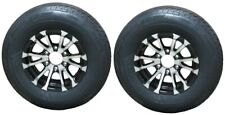 2-pk Radial Trailer Tire Rim St22575r15 Load D 6 Lug Aluminum T07 Black Wheel