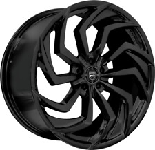 22 Lexani Shadow Wheels Gloss Black Stagger Custom Rims Fit Mercedes S Cls Sls