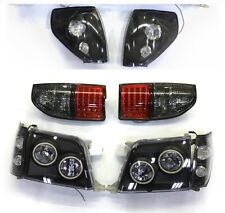 6x Black Led For Toyota Prado Lc90 1996-2002 Front Headlight Cornertail Lights
