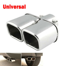 Stainless Steel Chrome Car Dual Exhaust Tip Square Tail Pipe Muffler 63mm2.5in