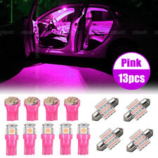 13pcs Pink Led Car Interior Light Package Kit For Dome License Plate Lamps Bulbs