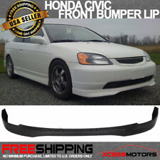 Fits 01-03 Honda Civic T-r Style Front Bumper Lip Spoiler Splitter Unpainted Pp