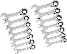 Gearwrench Stubby Ratcheting Saemetric Combination Wrench Set 14 Pc. 12 Point