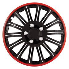 15 Wheel Cover Hubcaps Rim Full Set Universal Chrome Black Red Abs Snap On