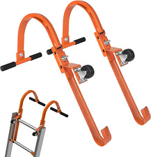 2 Pack Ladder Roof Hook With Wheel Heavy Duty Steel Ladder Stabilizer Holder