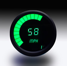 3 38 Universal Digital Memory Speedometer Green Led Gauge Black Bezel Usa Made