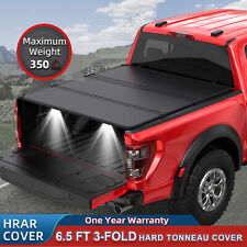 6.5ft 3-fold Hard Aluminium Tonneau Cover For 2015-2024 Ford F-150 Bed Truck