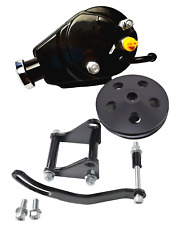 Sbc Sb Chevy 350 327 Black Saginaw Power Steering Pump W Bracket Pulley Kit