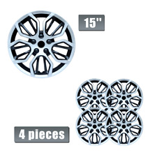 15 Set Of 4 Snap On Full Hub Caps Wheel Covers Fit R15 Tire Steel Rim Silver