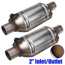 2x 2 Inletout Universal Catalytic Converter High-flow Stainless Steel Weld-on
