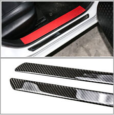 4pcs Car Carbon Fiber Scuff Plate Door Sill Cover Panel Step Guard Protectors